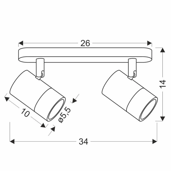 Lampa przysufitowa Tobi 92-27429 tuby regulowane czarne złote