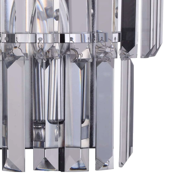 Kinkiet LAMPA ścienna VETRO LP-2910/1W Light Prestige szklana OPRAWA glamour chrom przezroczysta