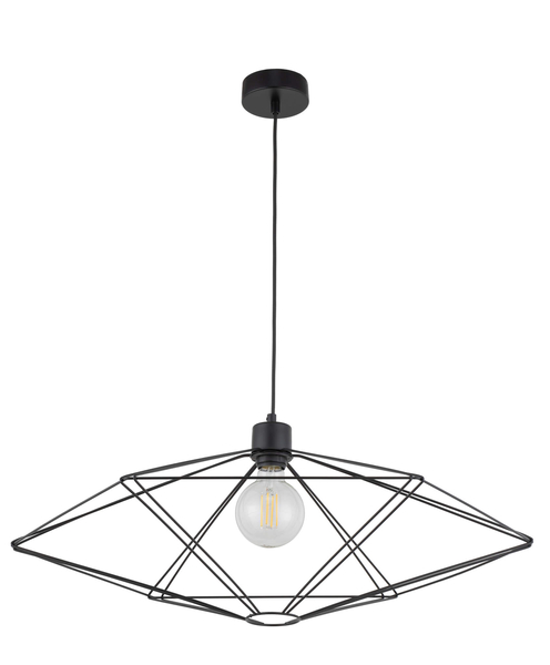 Industrialna lampa wisząca Vario do jadalni druciana czarna