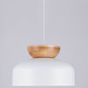 Wisząca lampa nad stół Marion SL.1350 kopuła kuchenna drewniana biała