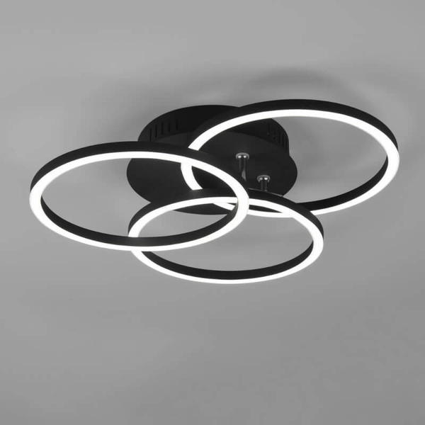 Potrójna lampa sufitowa CIRCLE R62823132 LED 27W 2700-6500K z pilotem czarna