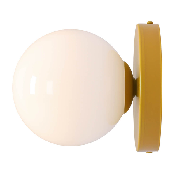 Kinkiet naścienny szklany BALL 
1126C14_S Aldex ball kula biała żółta