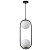 Zwisowa lampa COSTA DUO DP0002-2 black Step szkło metal ramka czarna