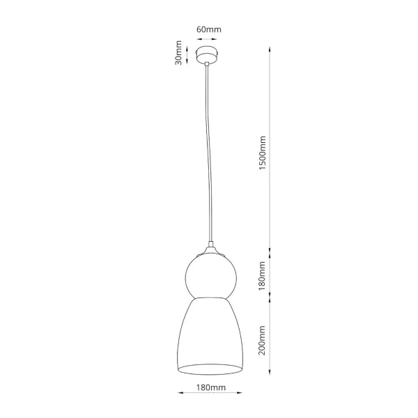 Lampa wisząca ceramiczna Tigali niebieska 5244 1xE27 kopułowa nad wyspę