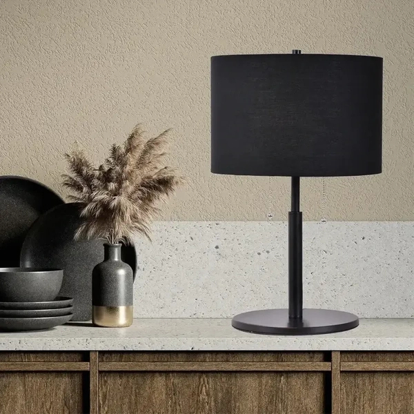 Nocna lampka sypialniana Fogo LP-0304/2T BK Light Prestige abażurowa czarna