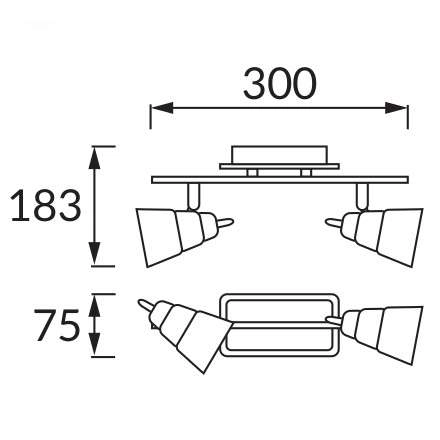 Plafon LAMPA sufitowa TOMI 03047 Ideus ścienna OPRAWA metalowa KINKIET reflektorki białe dymne