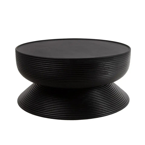 Drewniany stolik kawowy LAPIS MM001501100404 czarny do salonu 75cm