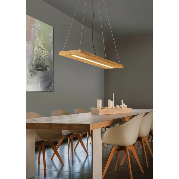 Wisząca lampa prostokątna BRAD 323710130 LED 27W 3000K drewniany