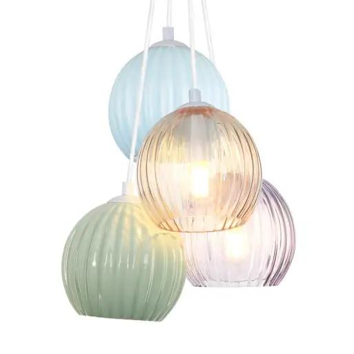 Szklana lampa wisząca do salonu Cases PND-94794-4B-MLTI nad stół kolorowa