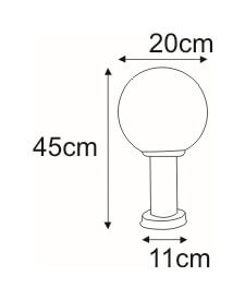 Lampa zewnętrzna Ana K-LP270-450 niska kulista chrom