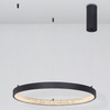 Wisząca LAMPA glamour MORON LE41723 Luces Exclusivas metalowa OPRAWA pierścień ZWIS LED 37W 3000K z krysztakami czarny