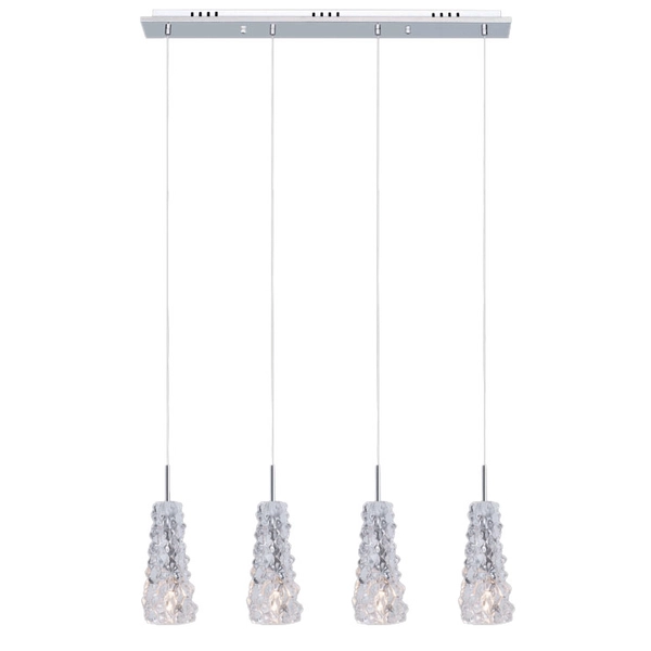 Wisząca lampa metalowa Viviera MDM1603/4 Italux tuby do salonu białe chrom
