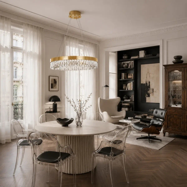 Kryształowa wisząca lampa ALEXIS złota ST-8876P-60 1xLED 15W 3000K ring