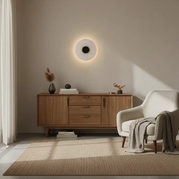 Ledowy kinkiet na ścianę Dalinia WL0114-BK LED 8W 3000K okrągły czarny