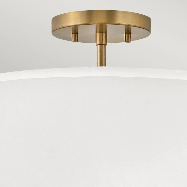 Lampa wisząca/półplafon Graham HK-GRAHAM-M-LCB z abażurem biały mosiądz