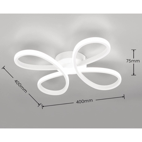 Ściemniany plafon salonowy Fly 645610131 LED 22W 3000K biały