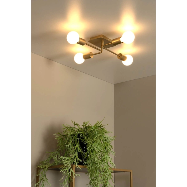 Kulista lampa sufitowa Lester 21118/04/02 do salonu biała złota