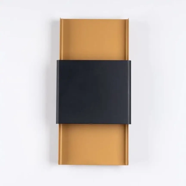 Prostokątny kinkiet ścienny Durlin SL.1354 Sollux metalowy złoty czarny