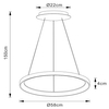 Wisząca lampa salonowa Vidal ring LED 48W 2700K czarny nad stół