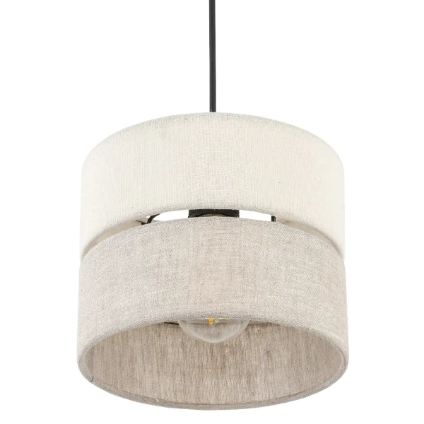 Ekologiczna lampa zwisająca Eco 5770 tuba sosna lniany beżowy