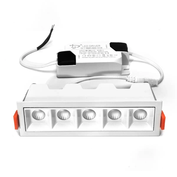 Podtynkowa liniowa lampa 1211 LED 10W 3000K metalowy biały