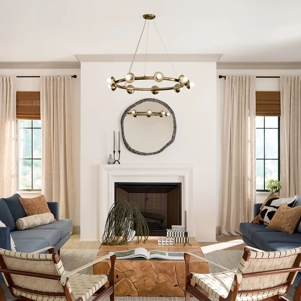 Żyrandol nad stół Palta KL-PALTA9-CPZ metalowy pierścień mosiądz