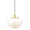 Lampa wisząca L&-197692 Light& szklany klosz mleczny mosiądz