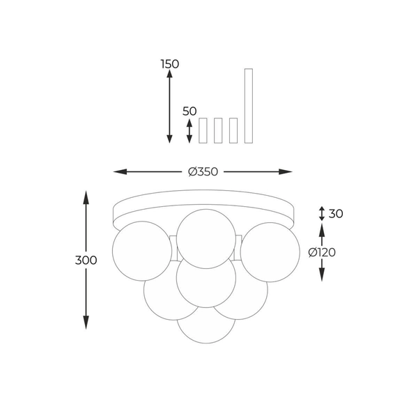 Sufitowa lampa loftowa Ali do przedpokoju złota czarna