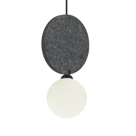 Szklana lampa wisząca Andrea PND-59779-1M-GR do salonu szara czarna