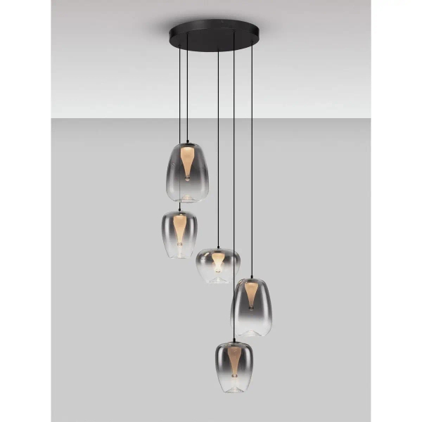 Wisząca lampa do salonu JAREVIA LE45123 LED 18W 3000K kaskada szara