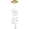 Wisząca LAMPA modernistyczna CALI LE41371 Luces Exclusivas metalowa OPRAWA kaskada ZWIS LED 39W 3000K falujący złoty