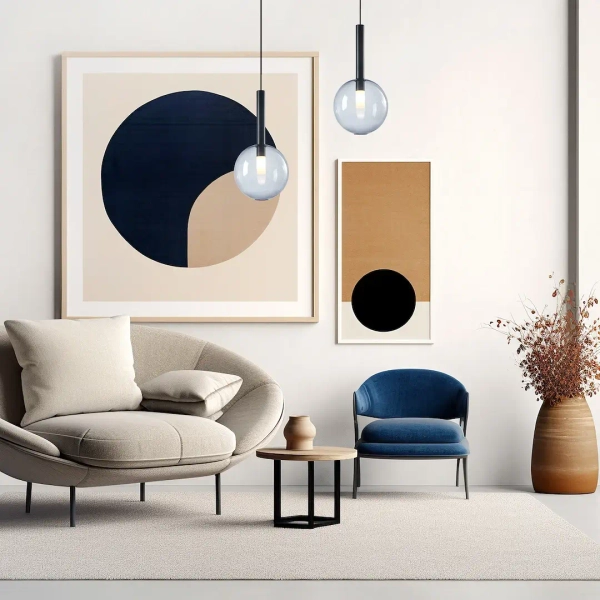 Okrągła wisząca lampa NIKO BLACK ML0329 na korytarz czarna