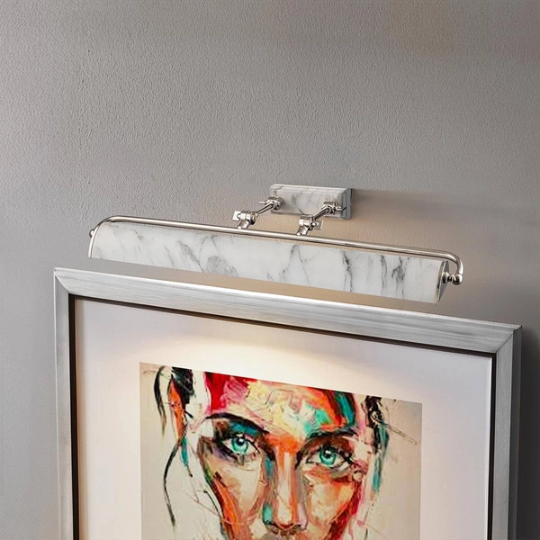 Lampa ścienna Winchfield WINCHFIELD-PLL-PN-WM nikiel biały marmur