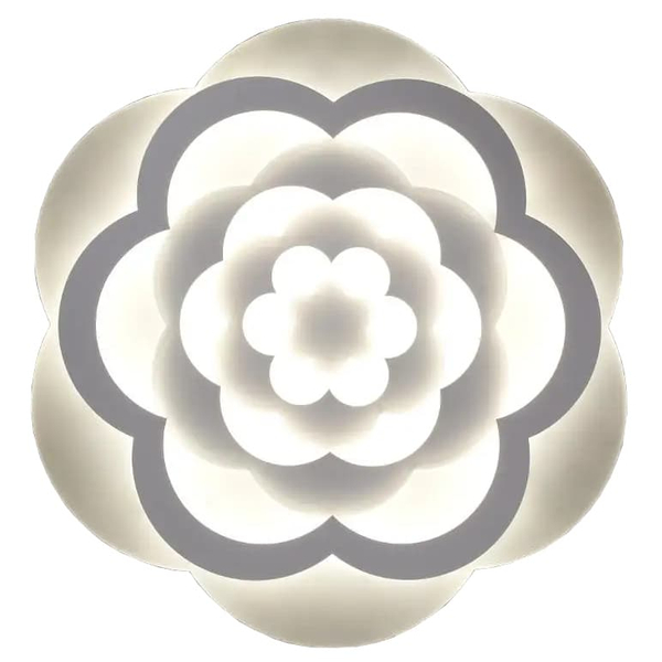 LAMPA sufitowa VEN P-666/4 dekoracyjna OPRAWA plafon LED 74W kwiat biały