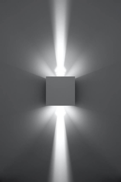Kinkiet LAMPA przyścienna elewacyjna SL.0544 metalowa OPRAWA cube LED 6W 3000K kostka IP54 biała