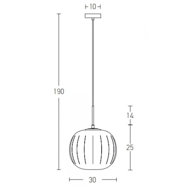 Minimalistyczna zwisająca lampa 20125 kula szklana biały