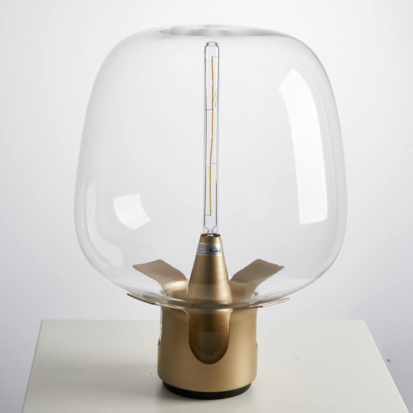 Nocna lampka do sypialni FATA ST-7278-S GOLD bubble przezroczysta złoty