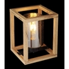 Lampa stołowa Pettey 15497T Globo drewniana do salonu metal szkło czarny