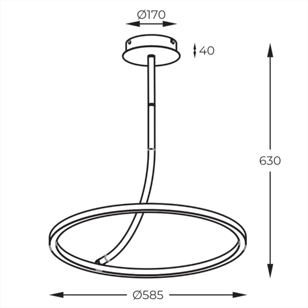 Sufitowa lampa pierścień Corit E82907-01 Zumaline LED 30W 4000K czarna