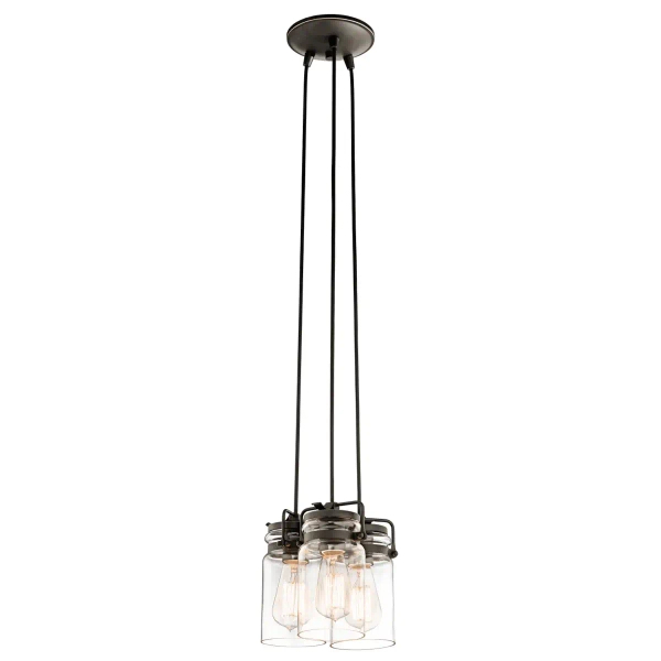 Kuchenna lampa wisząca Brinley KL-BRINLEY3-OZ Kichler przezroczysta brązowa