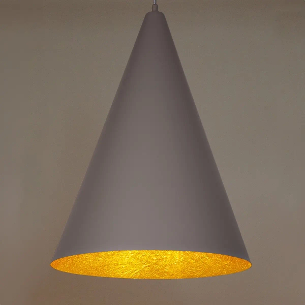 Sypialniana wisząca lampa VESUVIO 41056 stożkowa szara złota