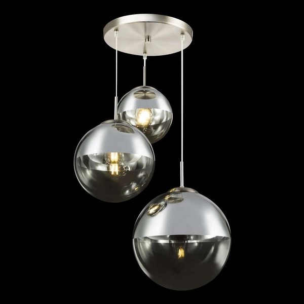 LAMPA wisząca VARUS 15851-3 Globo szklana OPRAWA zwis kaskada kule balls chrom przezroczyste