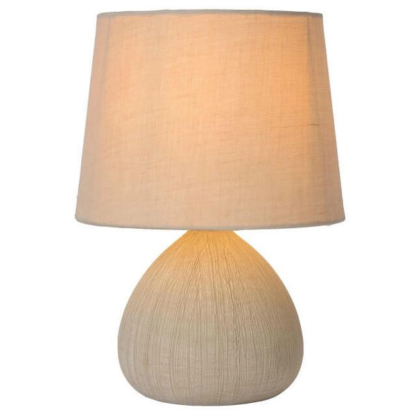 Ceramiczna lampa stołowa RAMZI 47506/81/38 z abażurem beżowa