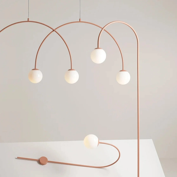 Wielopunktowa lampa wisząca Una 1116L11_L kule molekuły szkło koralowa