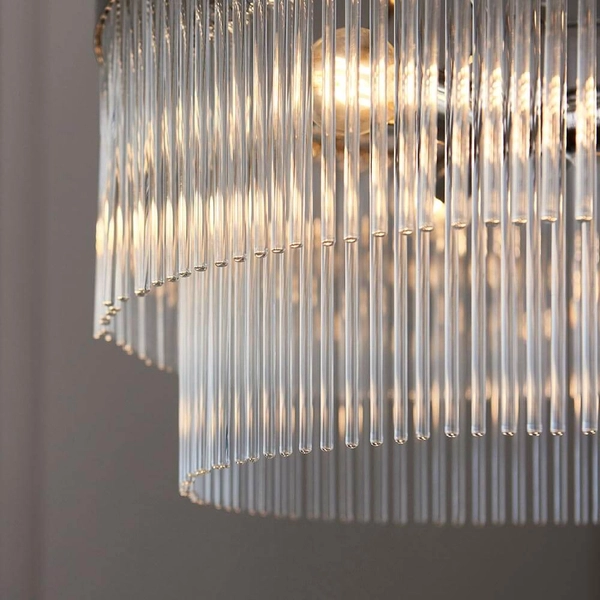 Wisząca lampa szklana na łańcuchu szklana chrom Marietta OUTLET