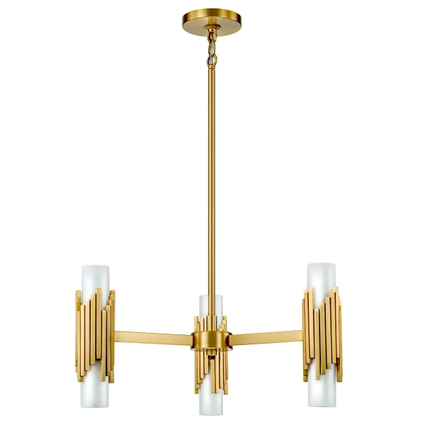 Wisząca lampa do salonu Marvele MARVELE6-AB-OPAL tubki mosiądz