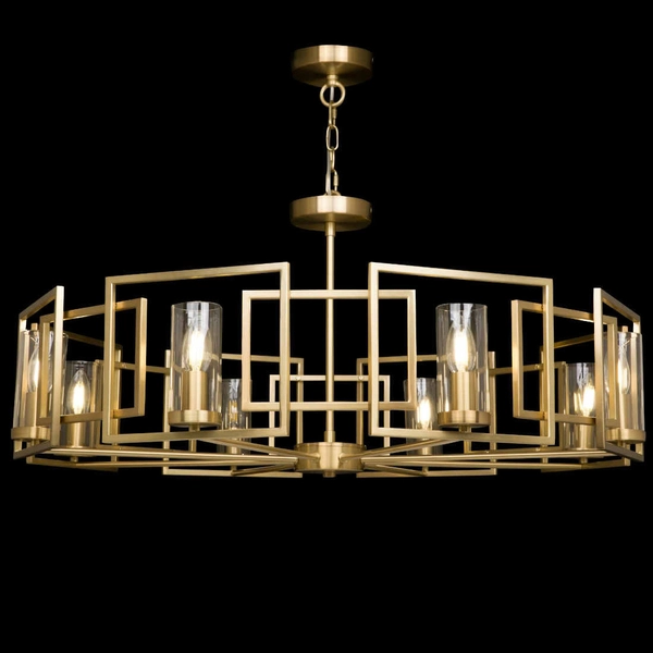 LAMPA wisząca BOWI H009PL-08G Maytoni metalowa OPRAWA szklane tuby ZWIS na łańcuchu złoty