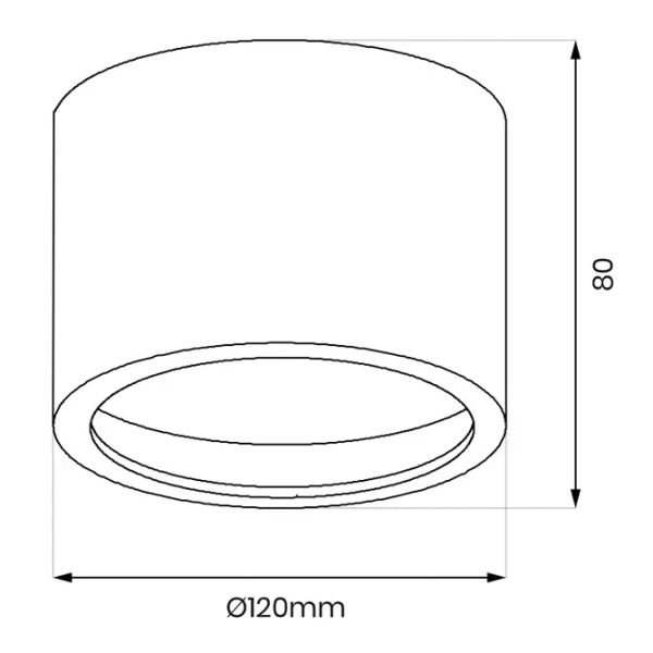 Lampa sufitowa natynkowa Redondo ML1074 tubka czarna