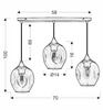 Potrójna lampa wisząca Aspa 33-00606 Candellux czarna brązowa