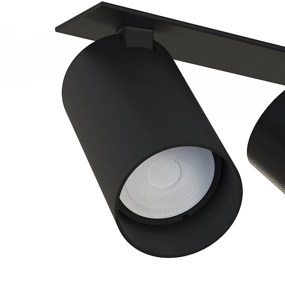 2-punktowa lampa podtynkowa Mono 7834 ruchoma do salonu czarna